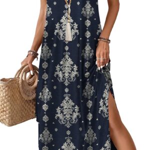 WIHOLL Summer Dresses for Women 2026 Maxi Dress Boho Halter Dress Sundresses Beach Vacation Clothes Travel Outfits