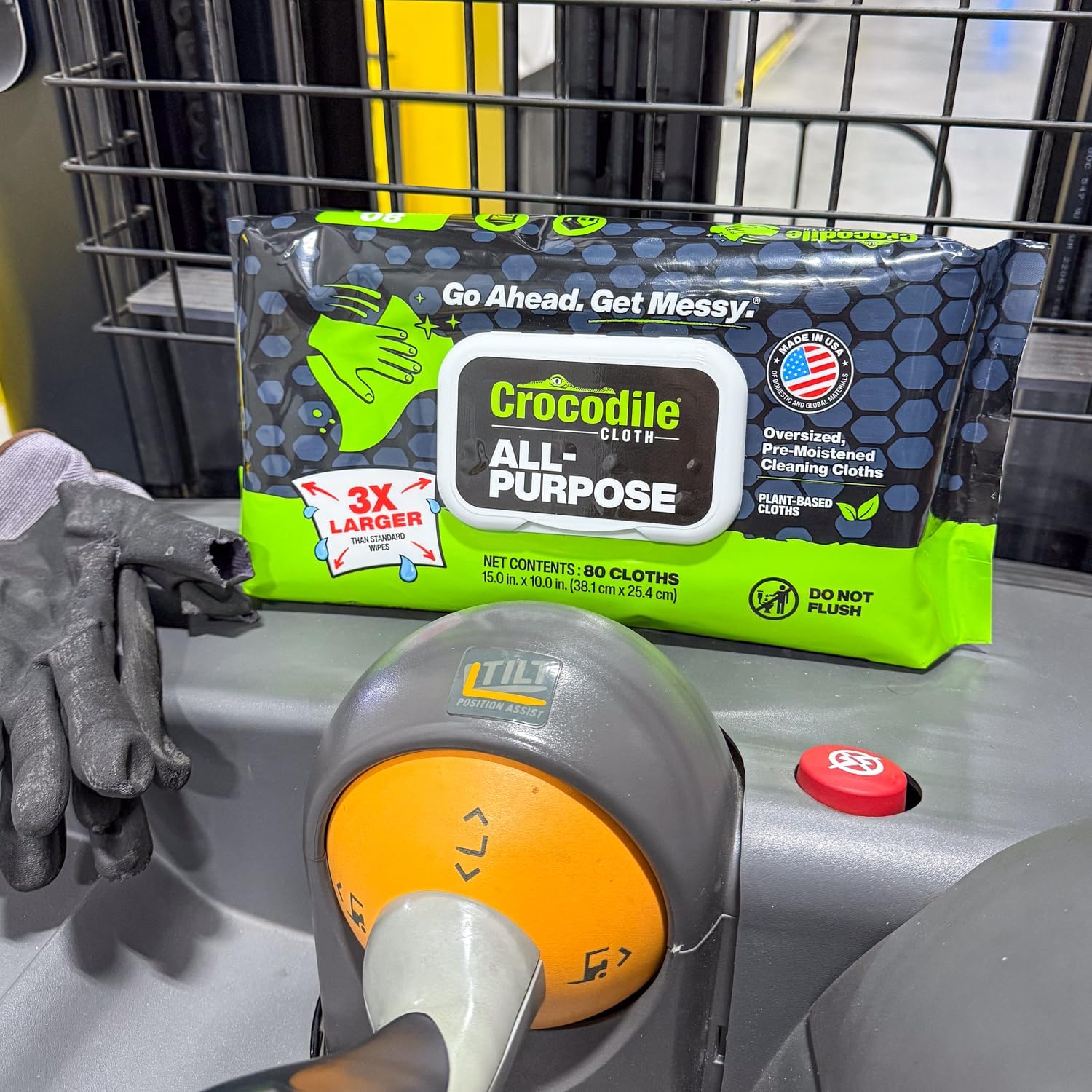 Crocodile Cloth All-Purpose Cleaning Wipes – 80 Count, 15"x10" Extra Large Plant-Based Disposable Cloths – Moist, Absorbent, Safe on Skin, Multi-Surface Use - Image 5