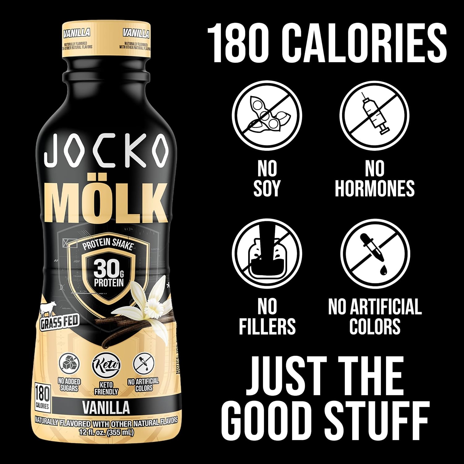 Jocko Fuel Protein Shake Bundle - Vanilla and Chocolate (24 Count) - Image 4