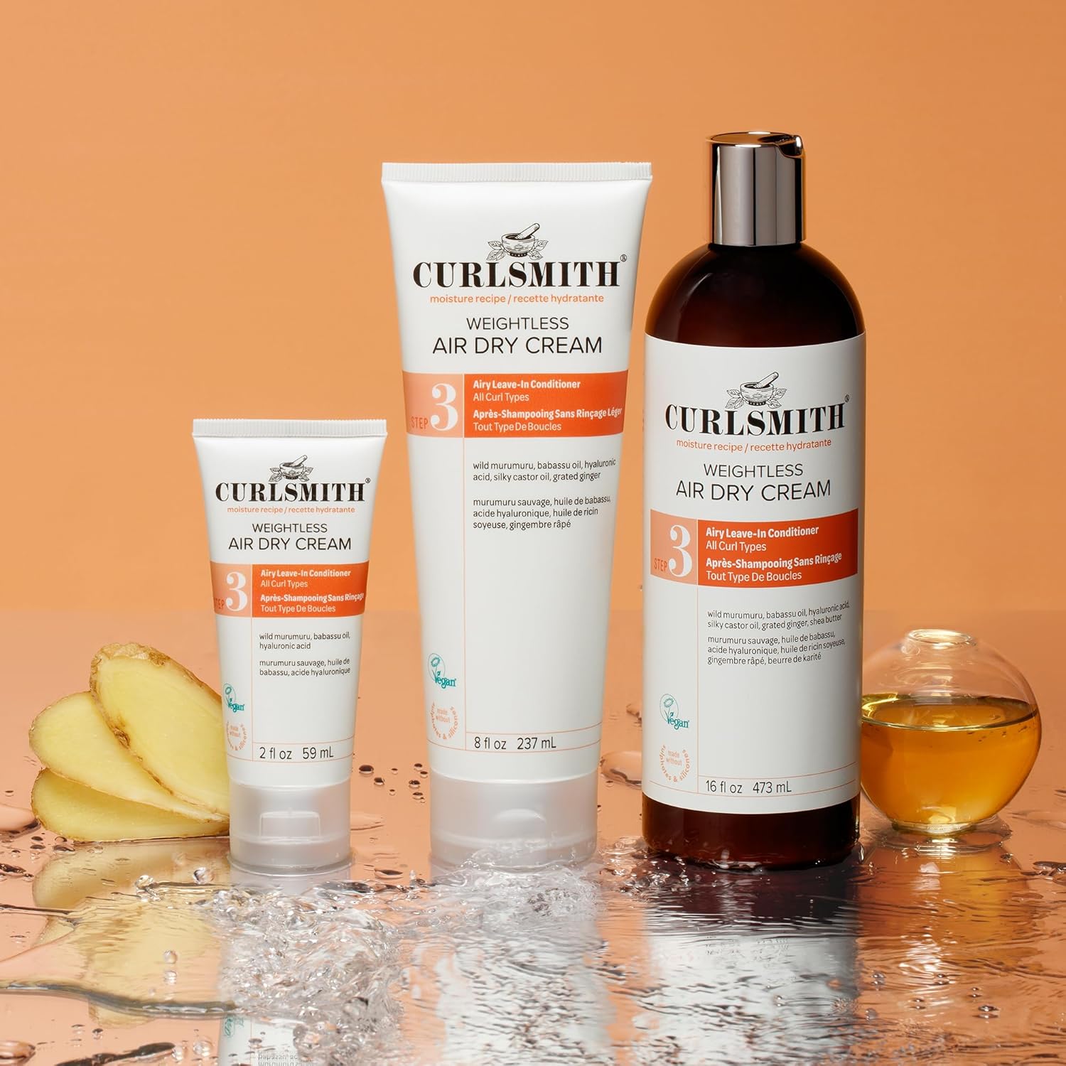 CURLSMITH Weightless Air Cream - Air Dry Curl Cream, Hydrating and Detangling, Best Leave-In for Dry Curly Hair, For All Curl Types, Vegan & Cruelty Free - Image 8