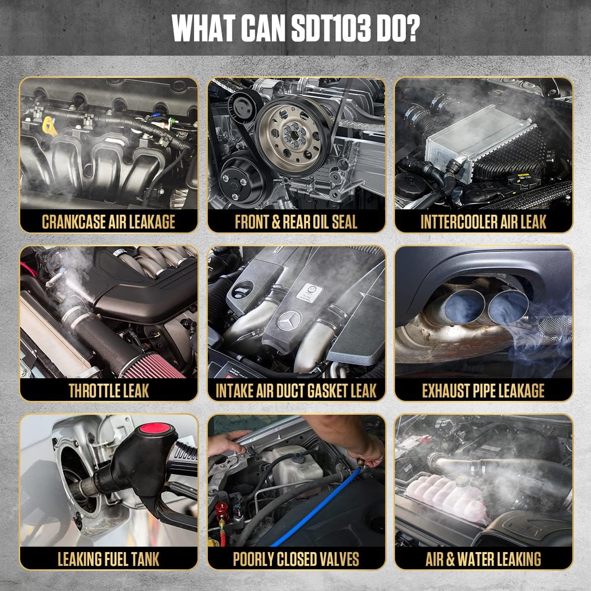 AUTOOL Smoke Machine Automotive Leak Detector,Evap Vacuum Smoke Diagnostic Tester,Pipeline Fuel Leakage Detector Compatible with 12V Vehicles - Image 4