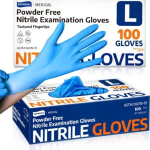 Medical Soft Max™ Nitrile Exam Gloves, 100 Count Latex-Free Powder-Free Non-Sterile Food Safe Disposable Glove, Blue