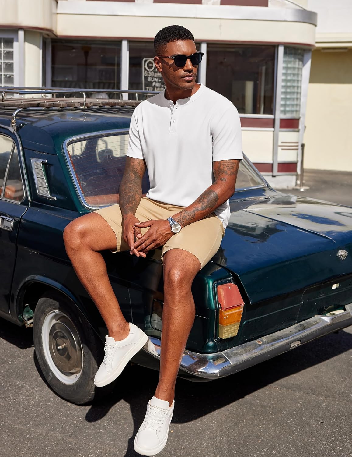 COOFANDY Men's Henley Shirts Short Sleeve Texture Casual Button Henley Summer Classic Basic Tee Shirts - Image 8