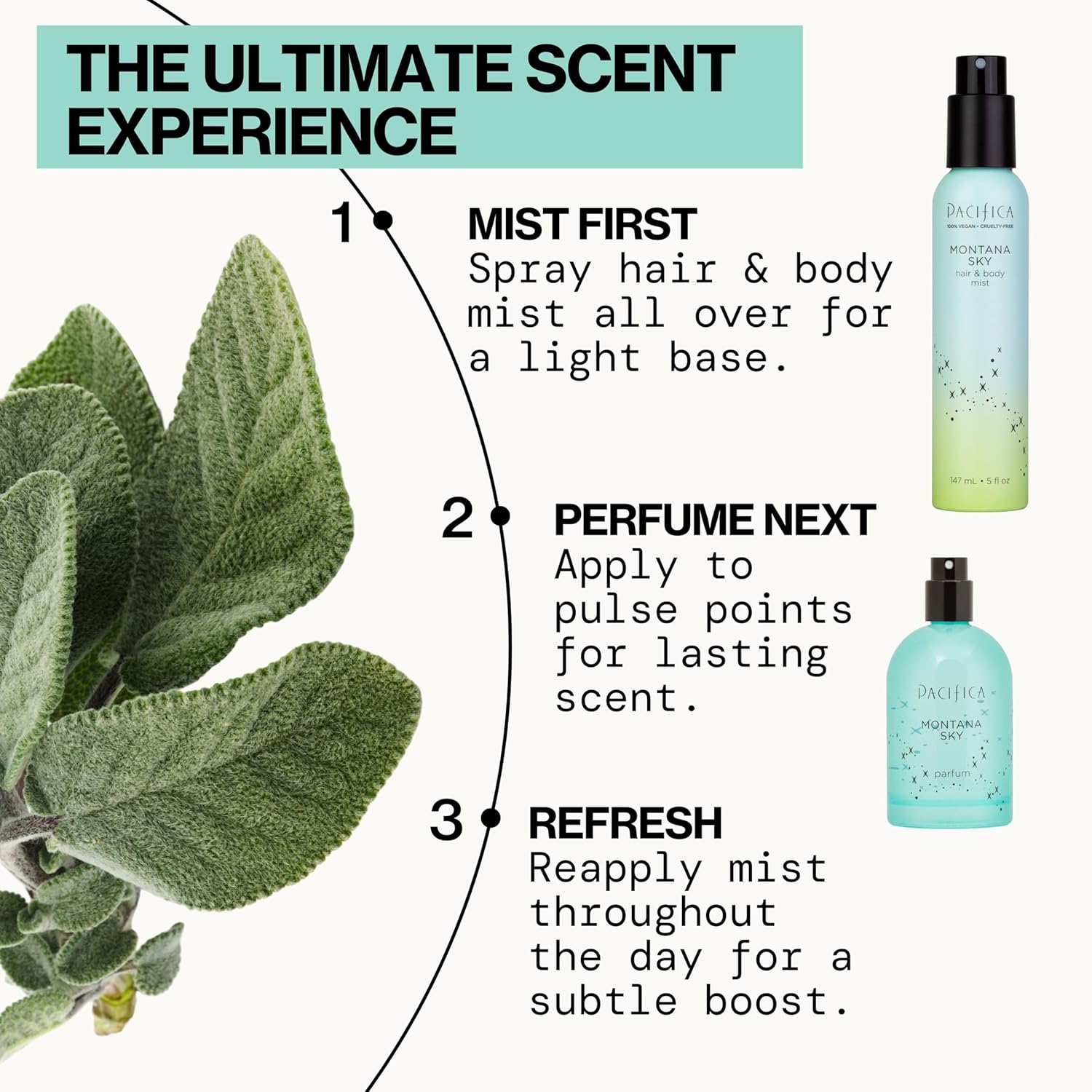 Pacifica Hair Mist Perfume & Full Body Spray for Women - Montana Sky Body Mist Fragrance w/Cedarwood, Elderflower, Black Pepper, Sage & Sandalwood Clean Beauty Alcohol-Free, Vegan & Cruelty-Free 5 oz | for Women, Clean Beauty, Alcohol-Free, Vegan, Cruelty-Free - Image 11