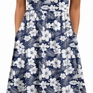 Zeagoo Women’s Summer Tank Midi Dress with Pockets Floral Sleeveless A-Line Casual Loose T-Shirt Dresses Beach Sundress 2026