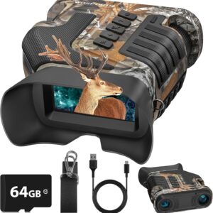 WOSPORTS 4K Night Vision Goggles – up to 80X Total Magnification, 10X Optical + 8X Digital Zoom, 1315FT Vision Range, 5000mAh Rechargeable Battery, IPX Waterproof NVG, Gifts for Men