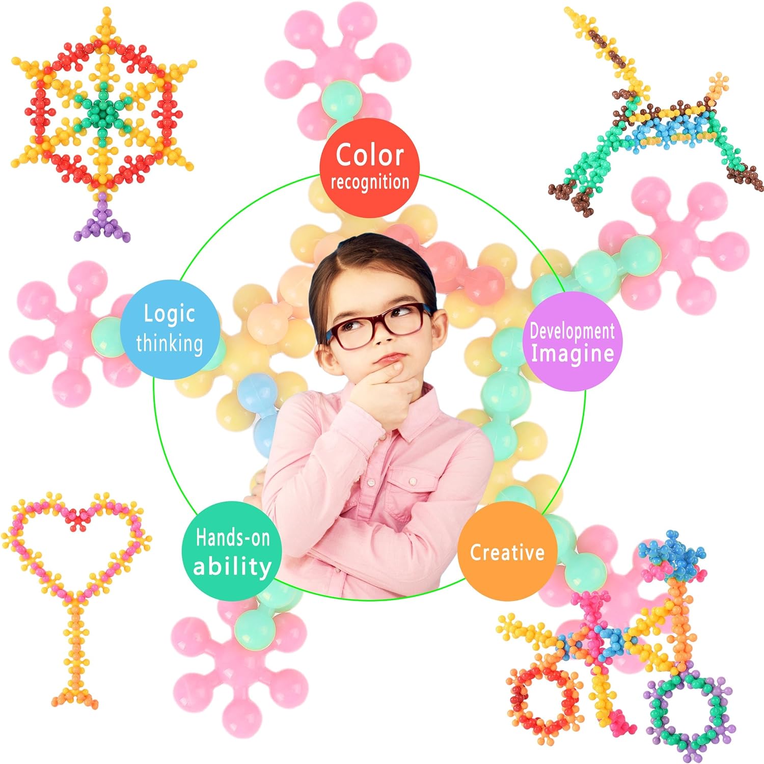 TOMYOU 200 Pieces Building Blocks Kids STEM Toys Educational Discs Sets Interlocking Solid Plastic for Preschool Boys and Girls Aged 3+, Safe Material Creativity - Image 4