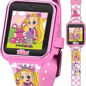 Love Diana Kids Smart Watch – Touchscreen with Games, Selfie Camera, Step Tracker, Alarm Timer, Voice Recorder, and Printed Silicone Strap – Fits Wrists 5.5″ to 8.0″