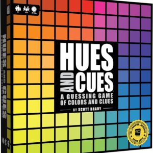 HUES and CUES – Vibrant Color Guessing Board Game for 3-10 Players Ages 8+, Connect Clues and Guess from 480 Color Squares