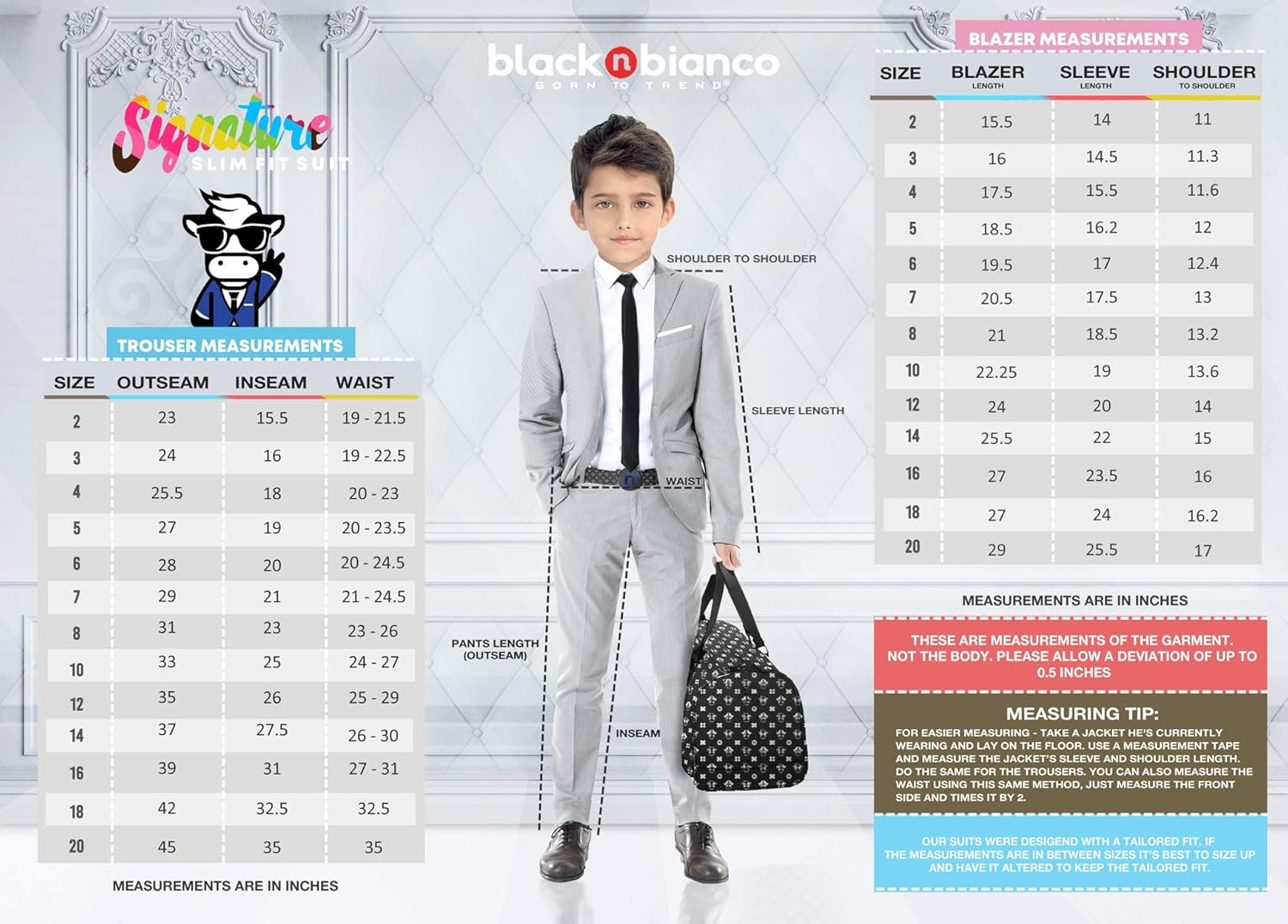 Black n Bianco Signature Boys' Slim Fit Suit Complete Outfit - Image 6