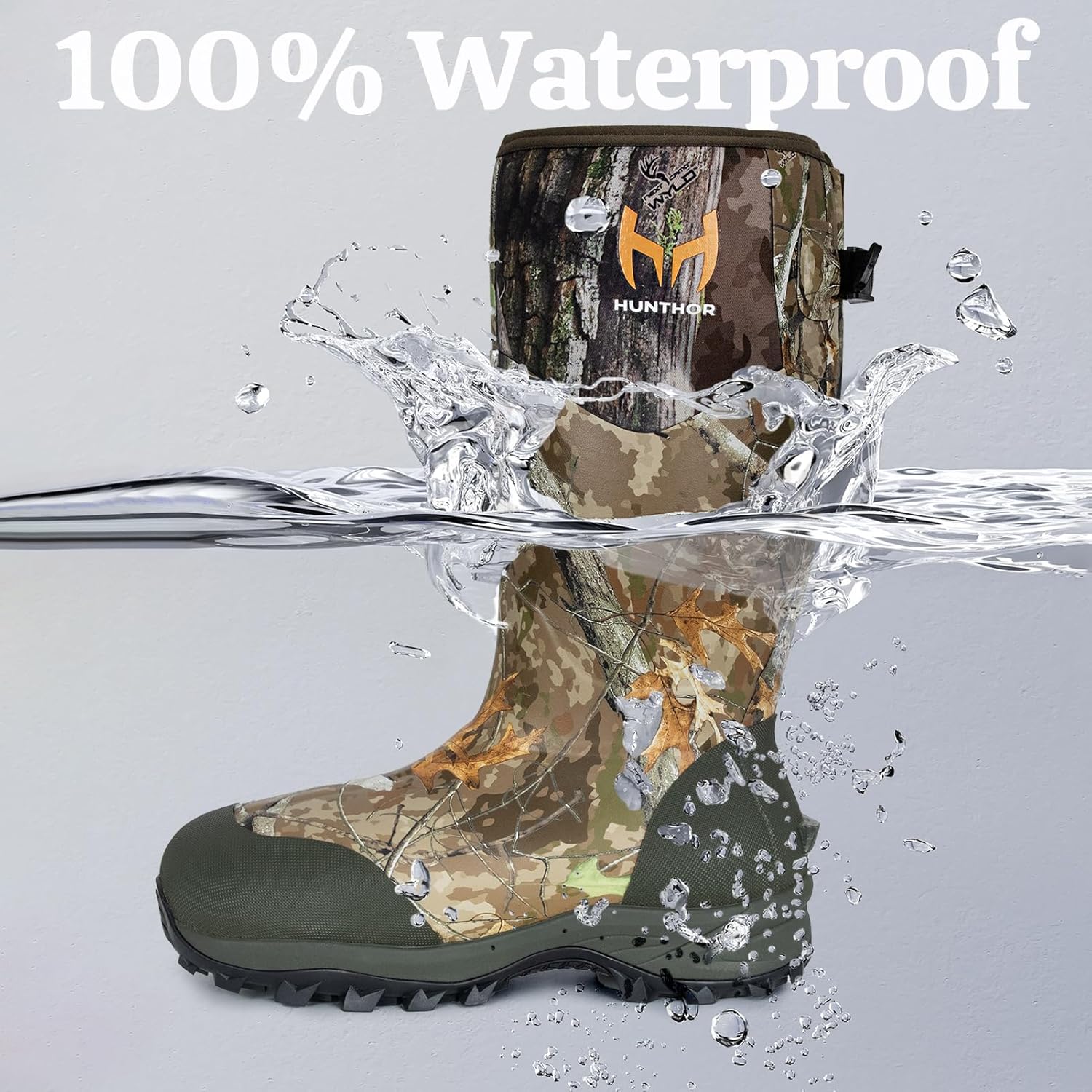 Hunting Boots for Men with 1600g Insulation, Waterproof Rubber Boots with 4mm Neoprene & 2mm Fleece Lining, Rated to -20°F, Anti-Slip Outsole & Steel Shank for Hunting and Outdoor Work - Image 6