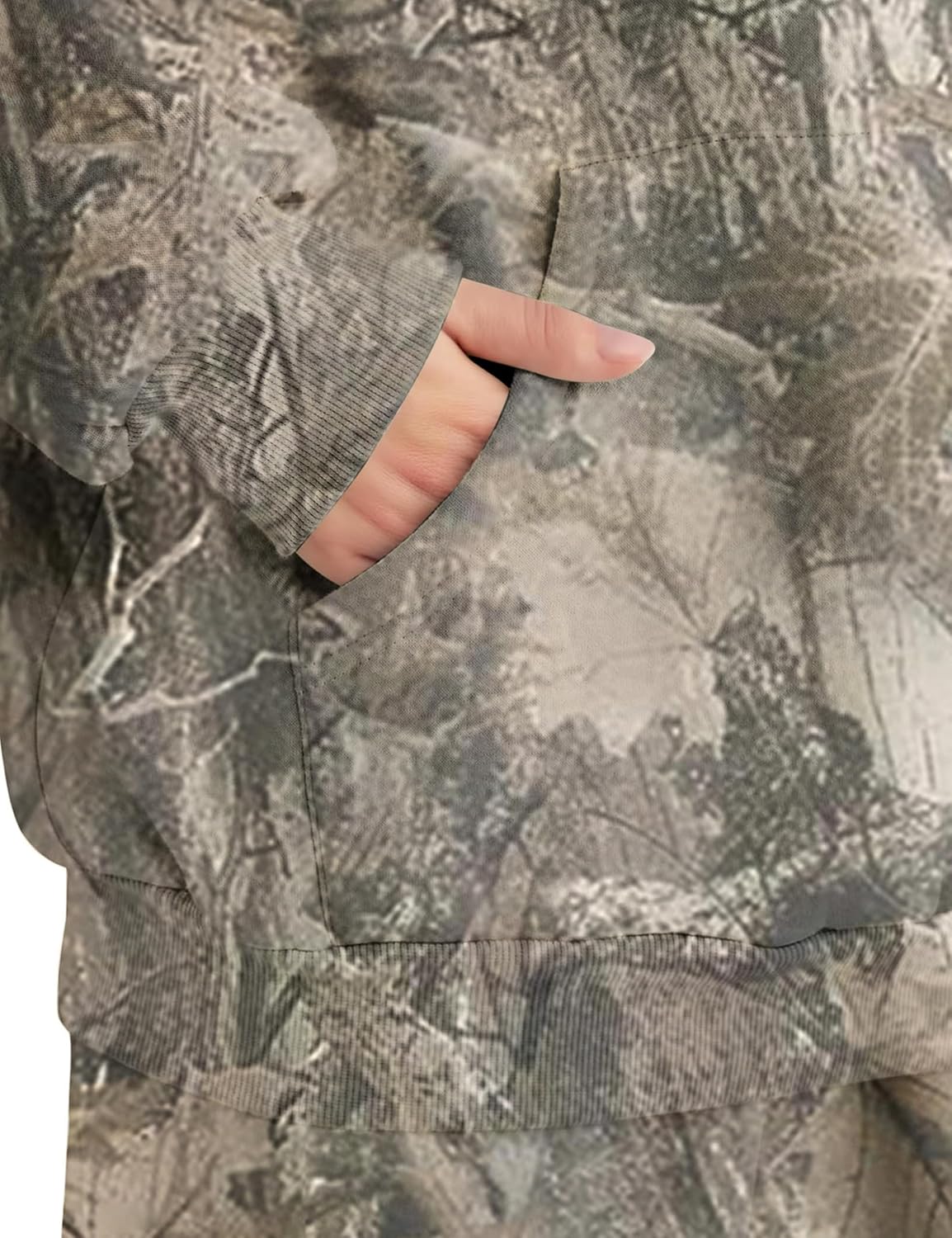 Camo Sweatsuits for Women 2 Piece Outfits Maple Leaf Print Hoodie Sweat Sets Pants Camouflage Tracksuits Lounge sets - Image 4