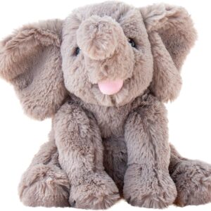 Hopearl Adorable Plush Calf Elephant Toy Floppy Elephish Ultra Soft Stuffed Animal for Boys Girls Kids Toddlers, Gray, 9”
