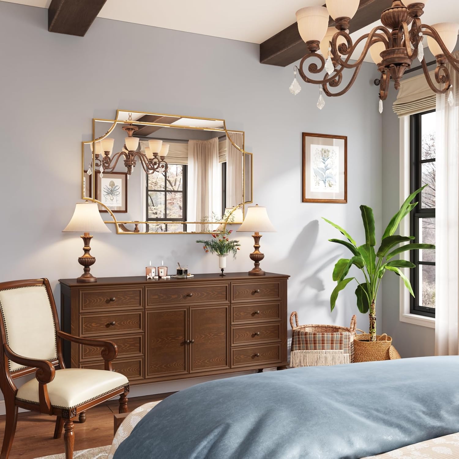 Kelly Miller 32"x48" Large Gold Mirror for Wall, Modern Decorative Mirror Rectangle Wall Vanity Mirror Bevelled Full Length for Bathroom Living Room Bedroom Farmhouse Fireplace Entryway - Image 4