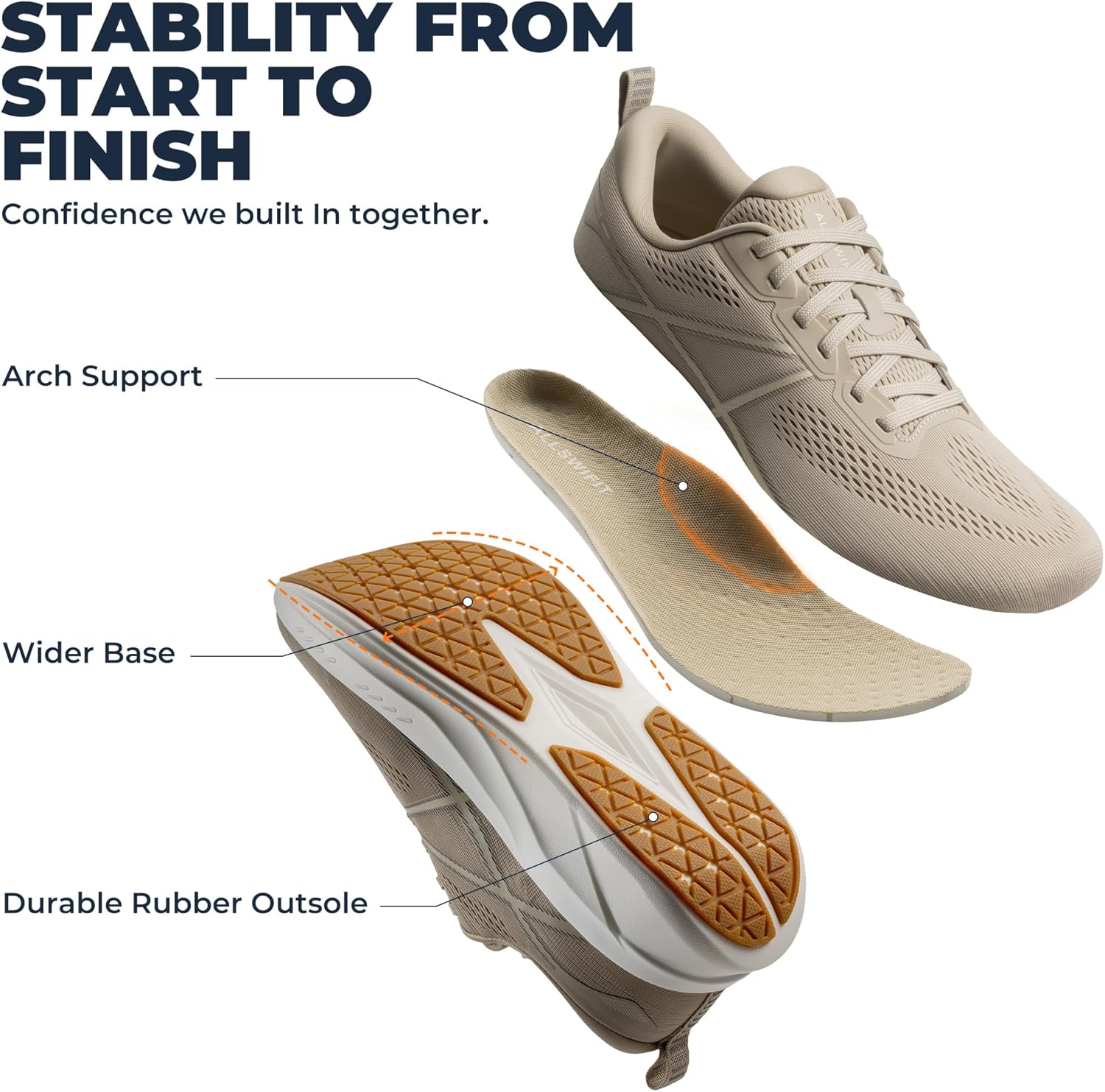 Men's Road Running Shoes Cushion Tennis Shoes Non-Slip Comfortable Lightweight Gym Workout Athletic Arch Support Walking Sneakers Active5K - Image 7