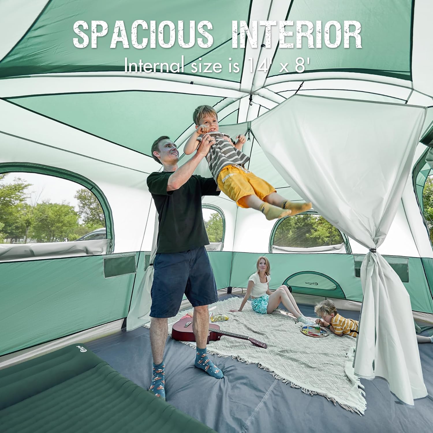 PORTAL 8 Person Tents for Camping, Easy Setup Cabin Tent with Large Porch, 2 Room, Waterproof Family Camping Tent for Outdoor Camping, Patio - Image 3