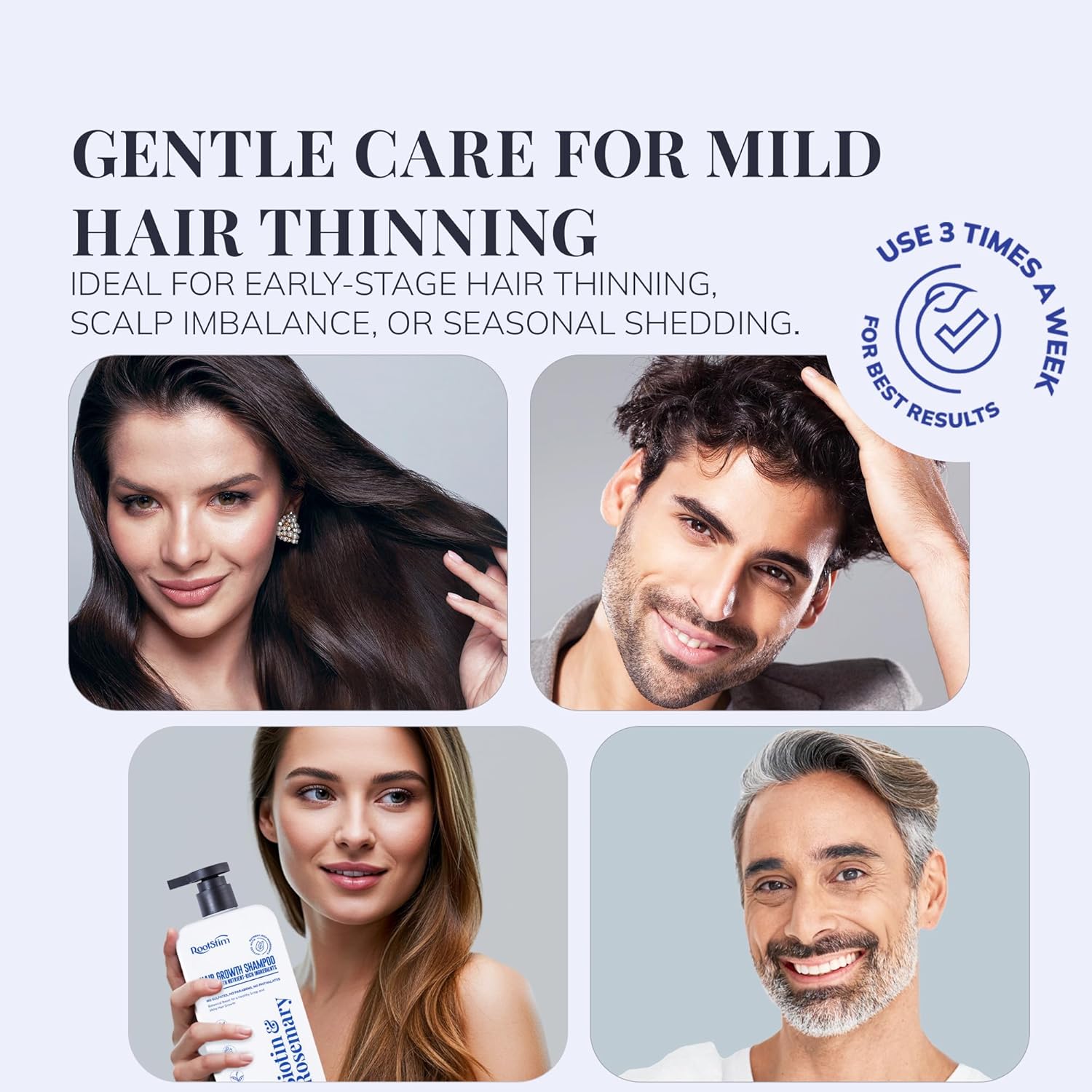 Biotin & Rosemary Shampoo for Hair Growth: Hair Loss Shampoo for Thinning Hair Infused with Nutrient Rich Ingredients for Hair thickening Sulfate Free 10 fl oz - Image 4