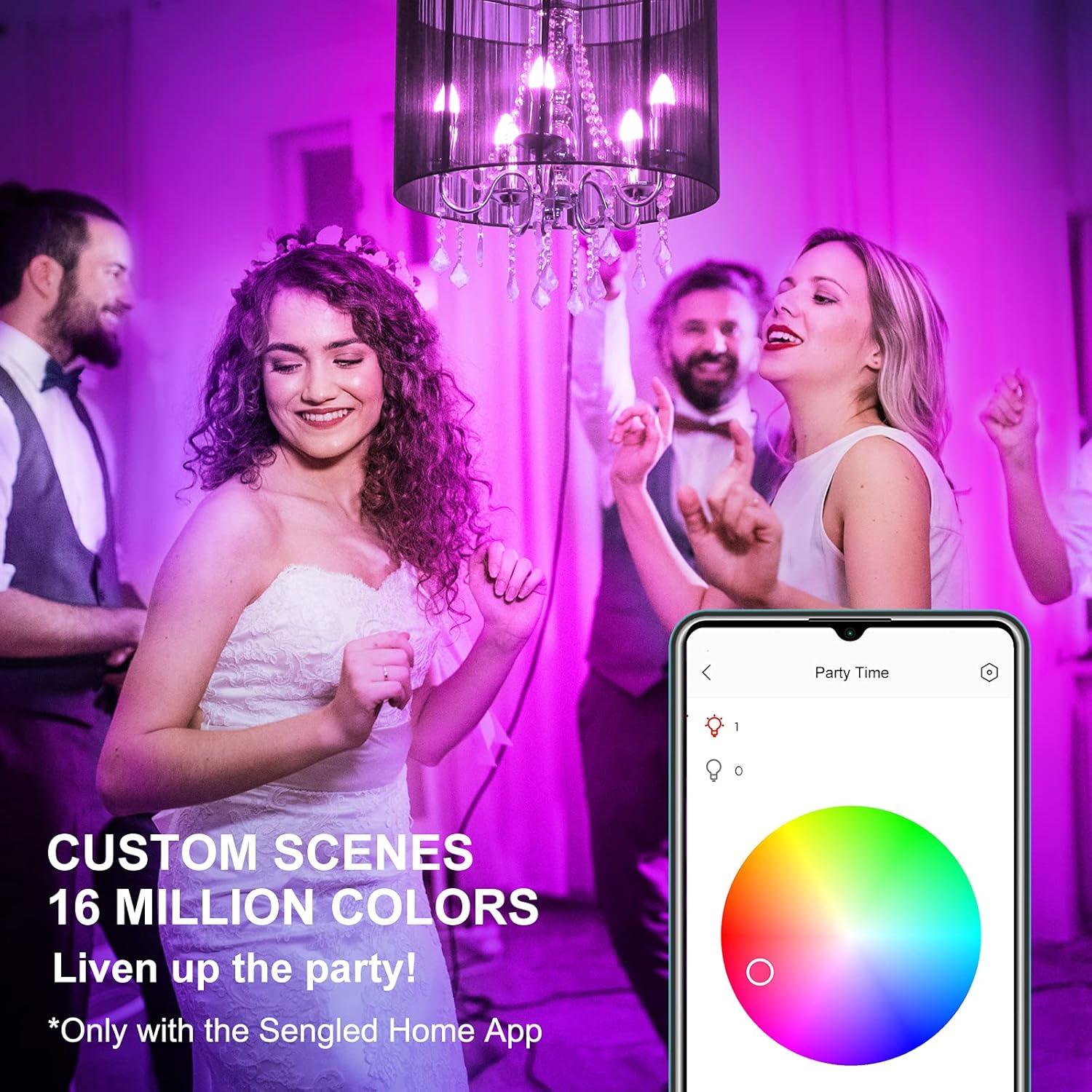 Sengled Zigbee Smart Candelabra Bulbs, Hub Required, Dimmable Multicolor E12 LED Candle Light Bulb Work with Alexa Echo(4th Gen), Echo Plus, Google/SmartThings, Voice/APP Control, 450 LM/40W Eqv. 4PK - Image 5