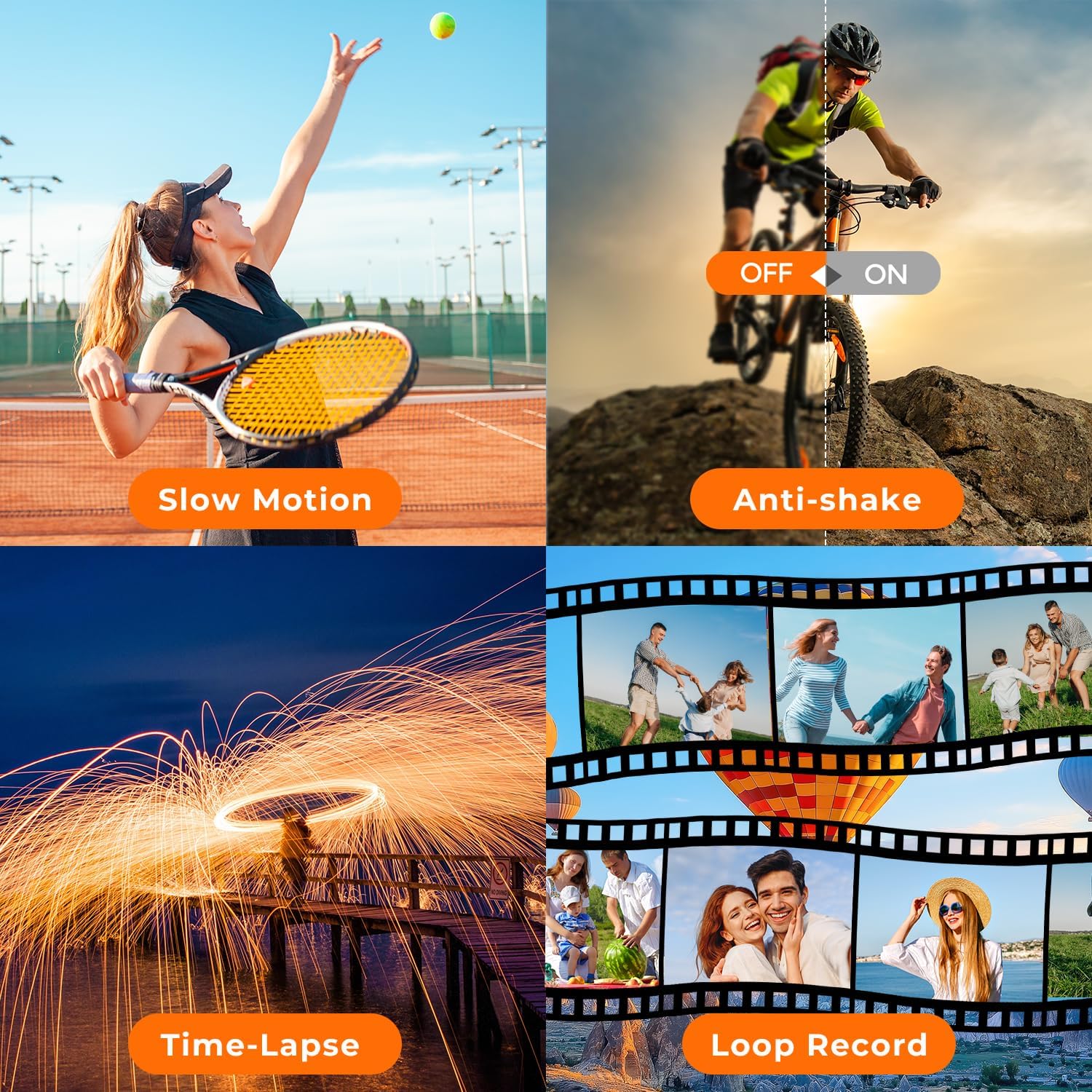 Video Camera Camcorder 4K, 48MP Cam Corder with IR Night Vision, 16X Zoom Vlogging Video for YouTube, 3.0" 270° Rotation Touch Screen Podcast Camera with Battery/32GB SD Card/Remote Control - Image 5