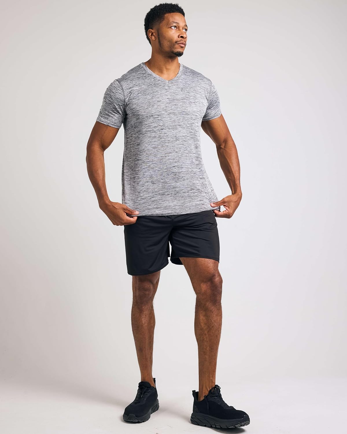 Real Essentials 5 Pack: Men’s V-Neck Dry-Fit Moisture Wicking Active Athletic Tech Performance T-Shirt - Image 5