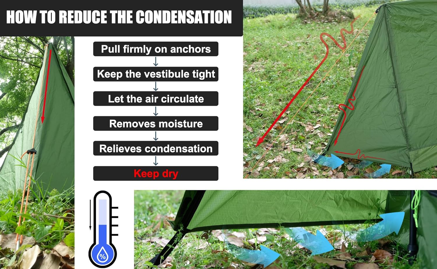 2-Person Trekking Pole Tent for Backpacking - Ultralight A-Frame Backpacking Tent, Two Person Waterproof Hiking Tent for Camping, Lightweight Camping Tent for Scouts, Trekker (No Poles) - Image 4