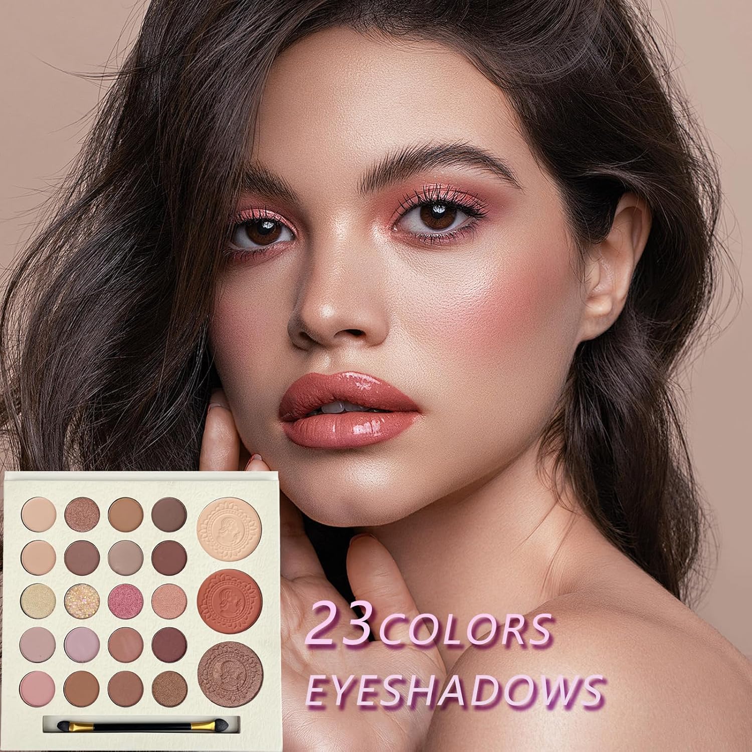 K'APEINE Brown Eyeshadow Palette, 23Colors Matte Shimmer Eyeshadow Nude Neutral Makeup Palette Smoky Eye Shadow Pallet with 1 Brush Highly Pigmented Waterproof Makeup Kit for Women Daily, Party - Image 5