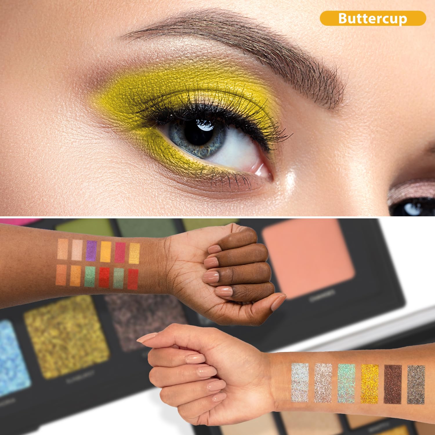 Profusion Cosmetics Kaleidoscope 42 Shade Palette, Highly Pigmented Matte, Shimmer, Glitter & Satin Shades, Colorful Long-Lasting Eyeshadow Makeup Palette for Valentine's Gift for Girls and Women - Image 5