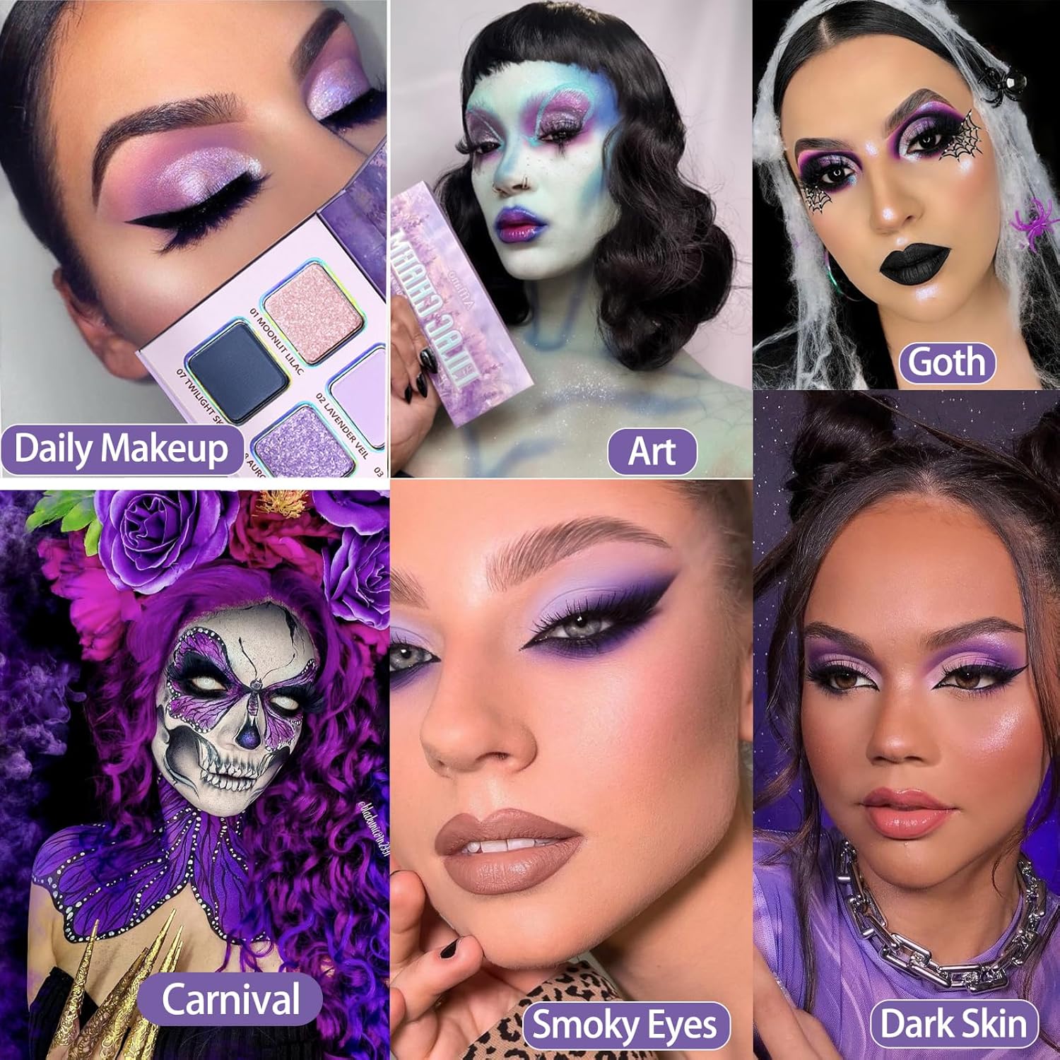 Purple Eyeshadow Palette, Pigmented Matte Shimmer Lavender Lilac Eye Shadow Pallet for Green Eyes,Bright Long Lasting Metallic Multichrome Violet Pink Makeup Pallet for Daily,Smoky,Carnival, Blendable - Image 4