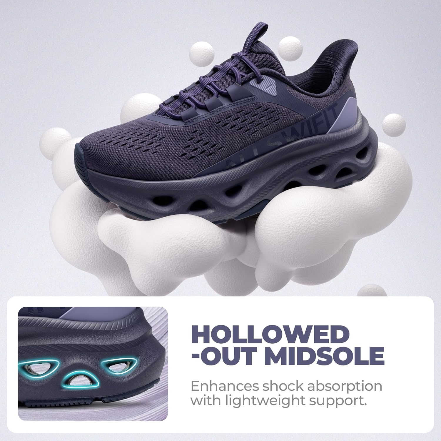 Women's Slip On Walking Shoes Cushioning Hands Free Non Slip Breathable Comfort Workout Running Jogging Gym Athletic Tennis MoveSlide Fashion Sneakers - Image 5