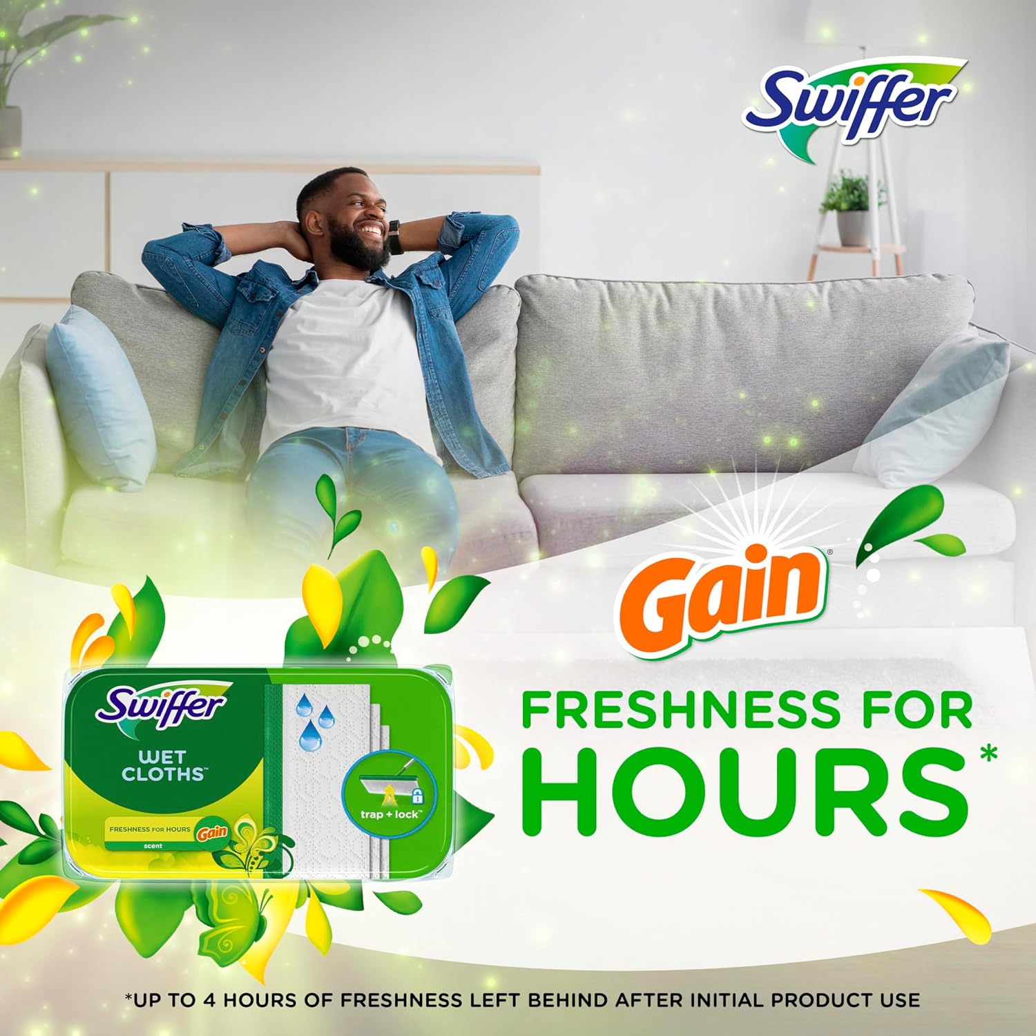 Swiffer Sweeper Wet Mopping Cloths, Multi-Surface Floor Cleaner with Gain Original Scent, 24 Count - Image 5