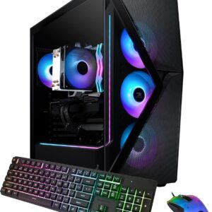 iBUYPOWER Slate MESH Gaming PC Desktop Computer Intel Core i7 14700F CPU, NVIDIA GeForce RTX 4060 8GB GPU, 32GB DDR5 RGB 5200MHz RAM, 1TB SSD, Windows 11 Home, Gamer Keyboard and Mouse -SMI7N4601