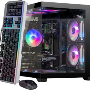 Custom Gaming PC Desktop – i7 11th Gen up to 4.9GHz 16 Threads, RTX 4060 8GB, 16GB DDR4 RAM, 1TB NVMe SSD, Wi-Fi 6 & BT 5.4, 9× ARGB Cooling Fans, Win11 Pro, 650W PSU, VR Ready High-Performance Tower