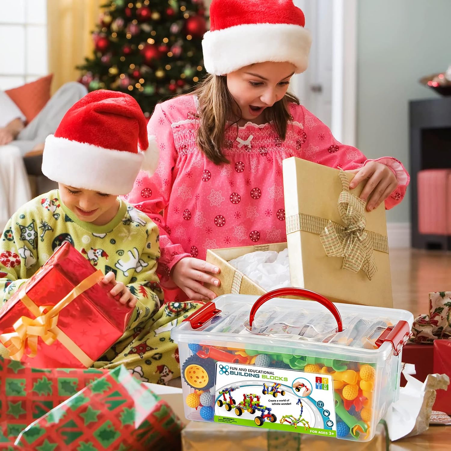 170 Pcs Building Toys for Kids Ages 4-8 with Toy Box Storage, Idea Guide, Building Blocks STEM Toys for 3 4 5 6 7 8 9 Year Old Creative Kids Activity, Christmas Birthday Gifts for Boys Girls - Image 6