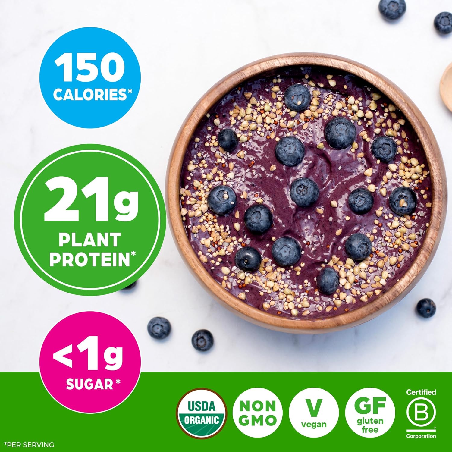 Orgain Organic Vegan Protein Powder, Vanilla Bean - 21g Plant Protein, 6g Prebiotic Fiber, No Lactose Ingredients, No Added Sugar, Non-GMO, For Shakes & Smoothies, 2.03 lb (Packaging May Vary) - Image 6