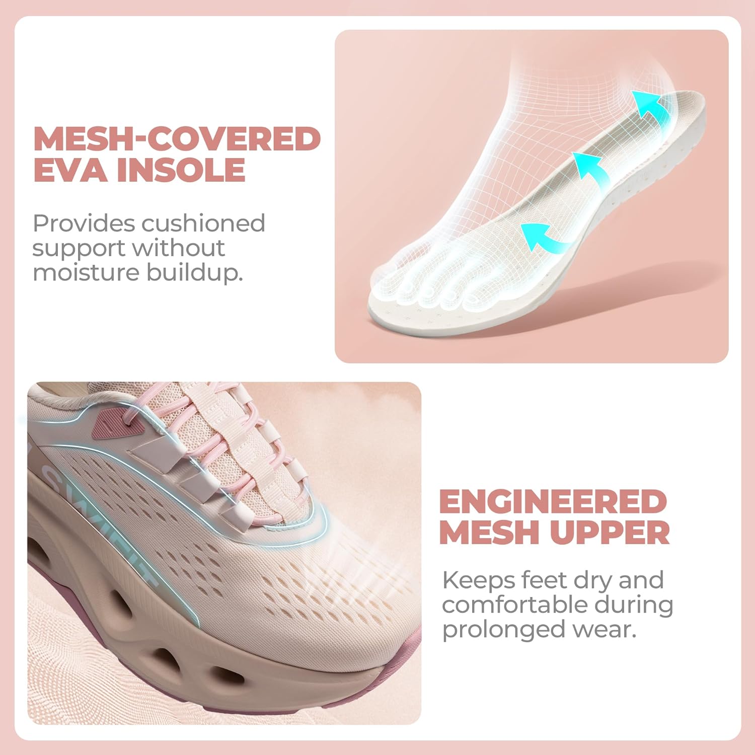 Women's Slip On Walking Shoes Cushioning Hands Free Non Slip Breathable Comfort Workout Running Jogging Gym Athletic Tennis MoveSlide Fashion Sneakers - Image 7