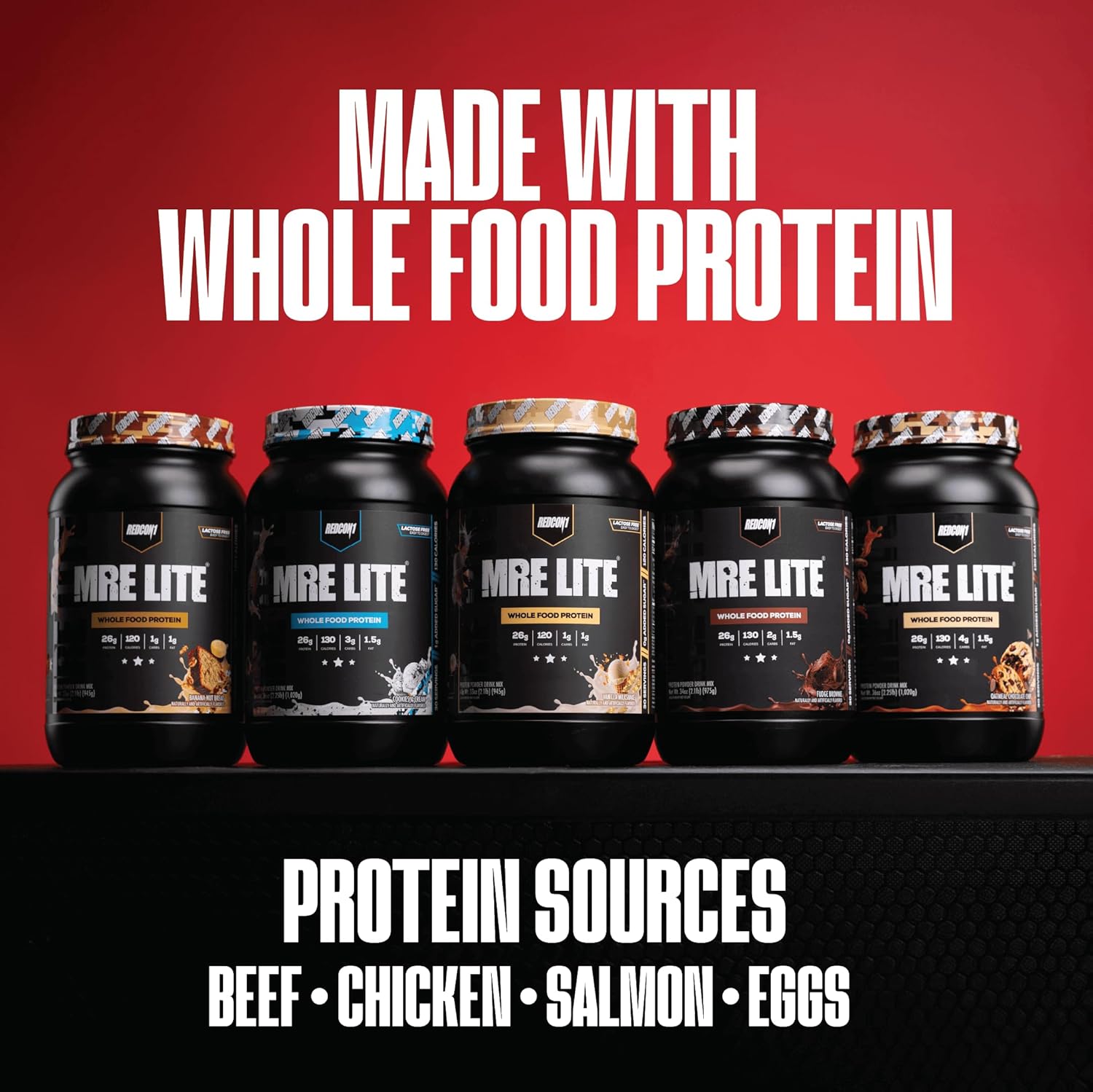 REDCON1 MRE LITE Whole Food Protein Powder, Vanilla Milkshake - Lactose Free & Sugar Free Meal Replacement with Animal Protein Blends - Easy to Digest Formula - Only 1g Carb per Serving (30 Servings) - Image 7