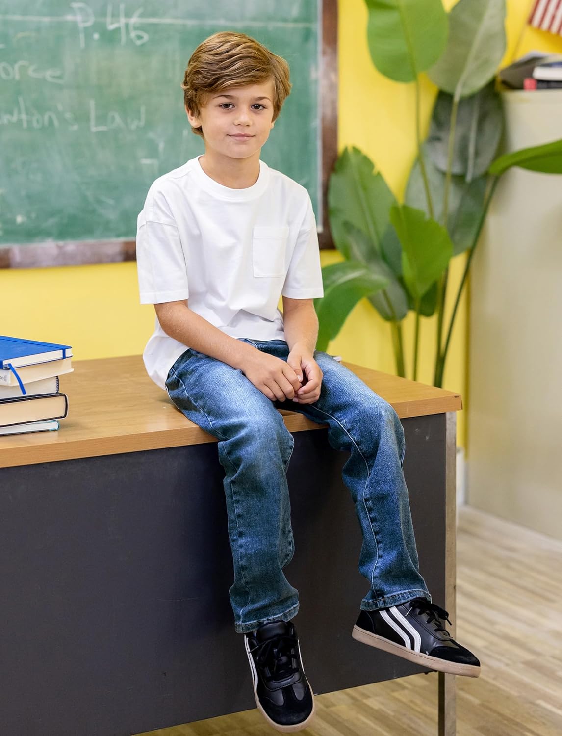 PATPAT Boys Bootcut Jeans Size 4-14 Years Classic Straight Leg Jeans with 5 Pockets - Image 3