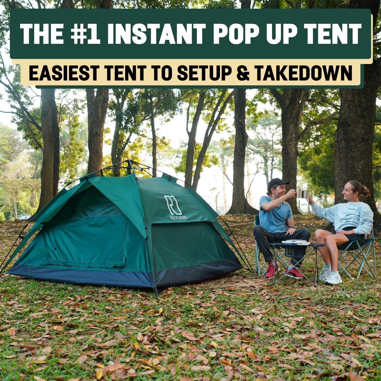Reactive Outdoor Tent - 3 Second Tent - 3 Sec Instant Pop Up Tent - Easy and Quick Setup Camping Tent - 1 Person Setup Waterproof Double Layer Outdoor Camping Tent - Image 2