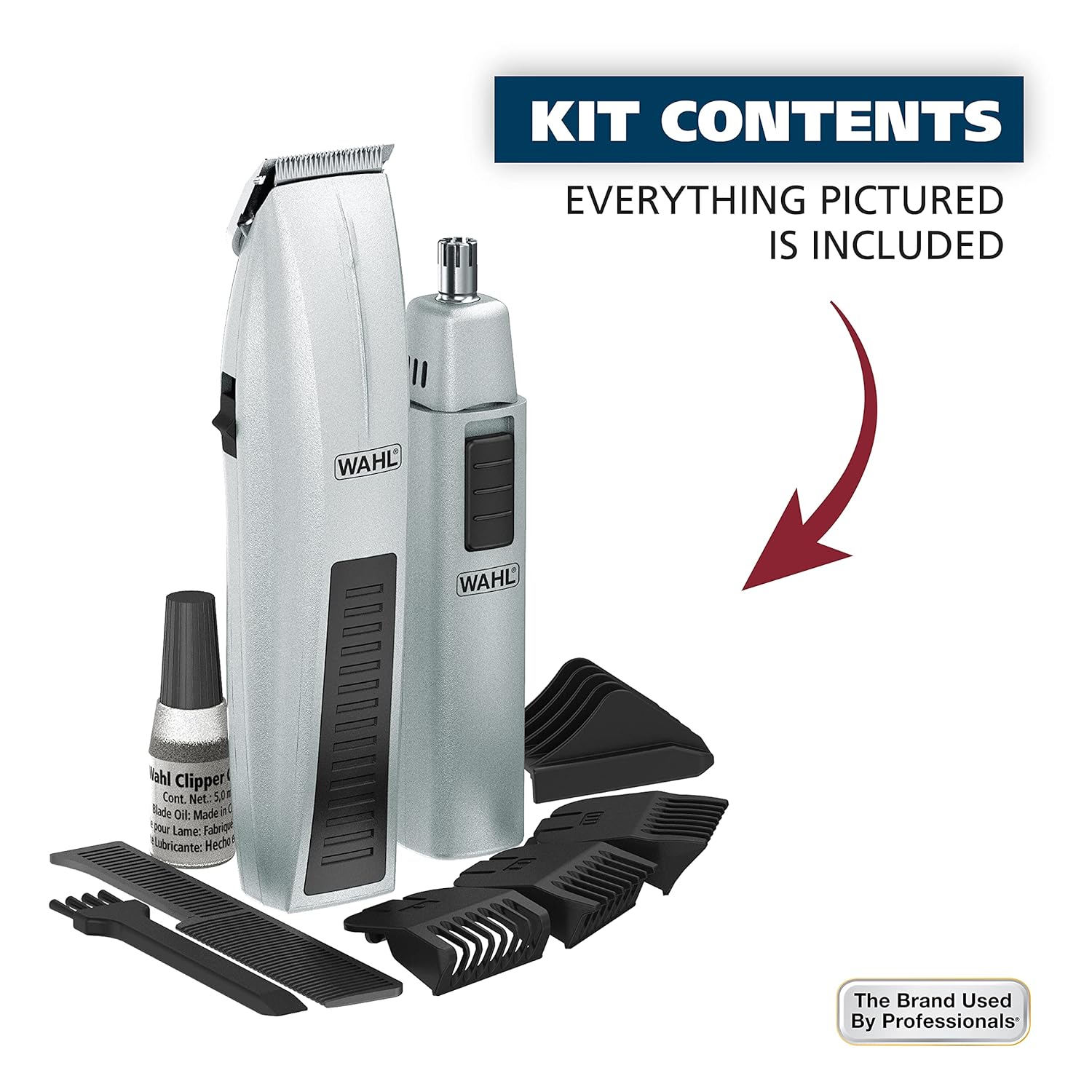 Wahl Beard Trimmer for Men - Battery Operated Facial Hair Grooming Set for Mustaches, Beard, Neckline, Light Detailing and Grooming with Bonus Battery Nose & Ear Hair Trimmer - Model 5537-420 - Image 8