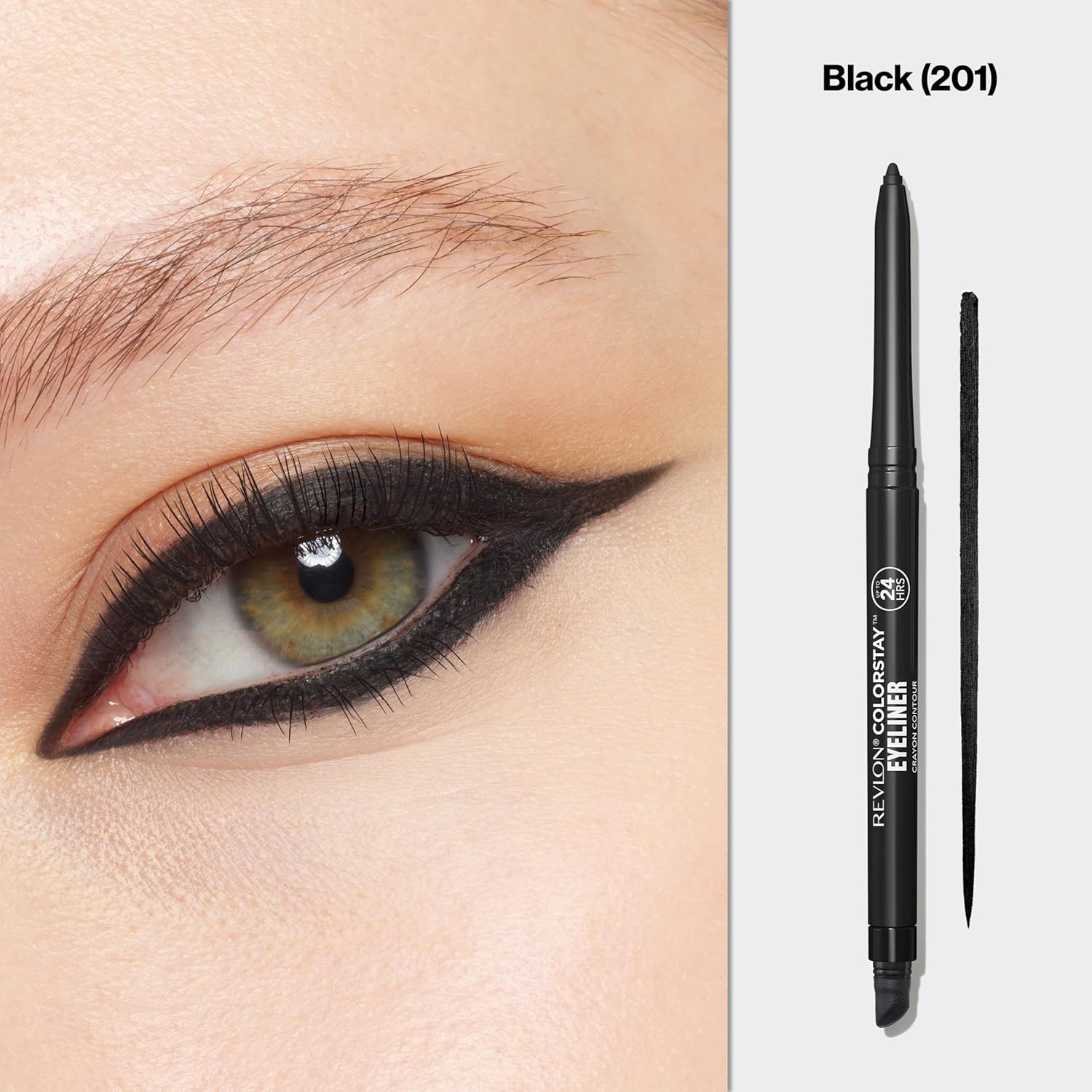Revlon ColorStay Pencil Waterproof Eyeliner, Smudge-Proof, Eye Makeup with Built-In Sharpener, 201 Black, 2 pack - Image 2