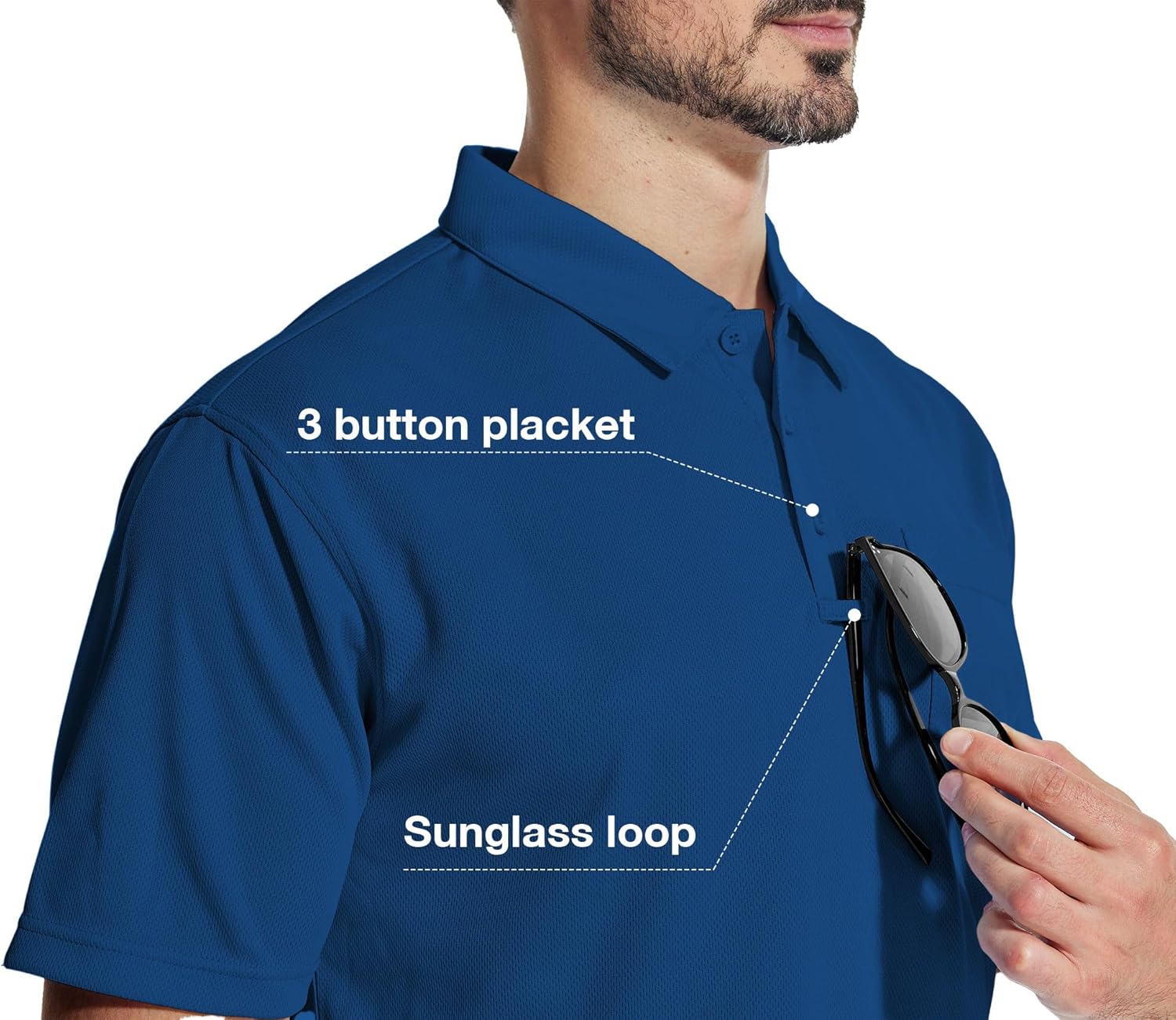 ZITY 5 Pack Polo Shirts for Men with Pocket Dry Quickly Short Sleeve Athletic Outdoor Work Collared Shirts - Image 5