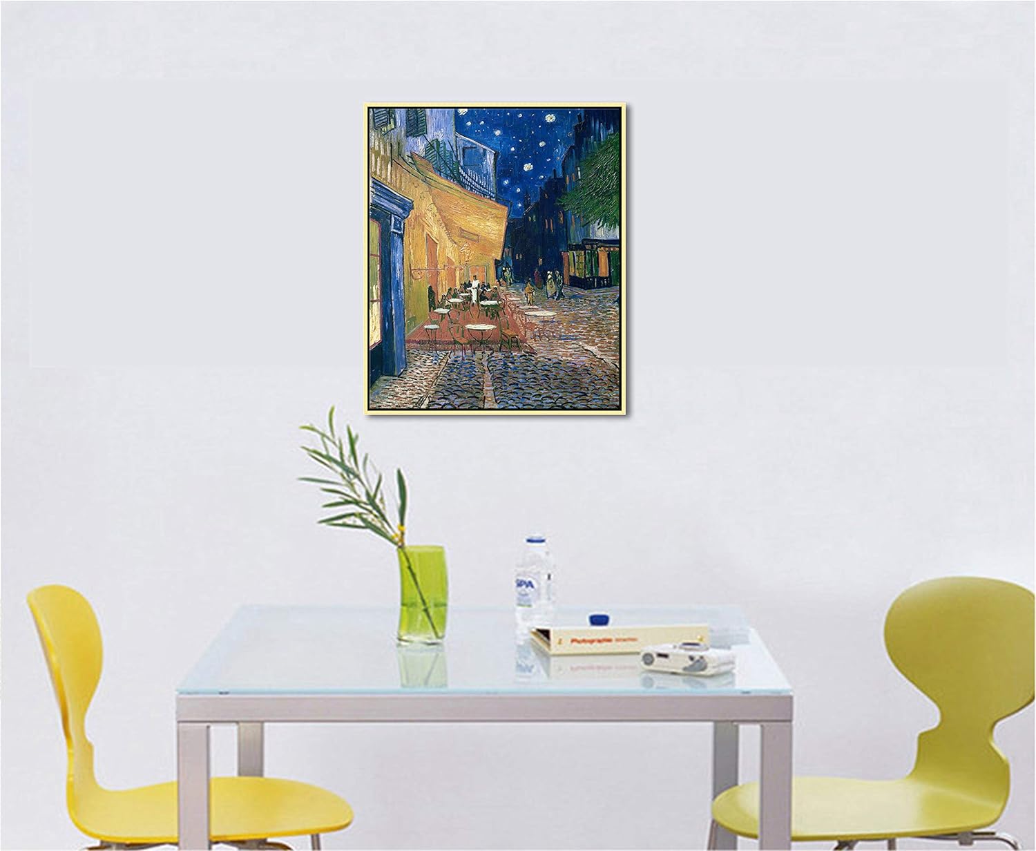 Wieco Art Framed Art Canvas Prints of Cafe Terrace at Night Canvas Prints Wall Art by Van Gogh Paintings Reproduction Abstract Artwork for Wall Decor Golden Frame VAN-0060_5060-GF - Image 2