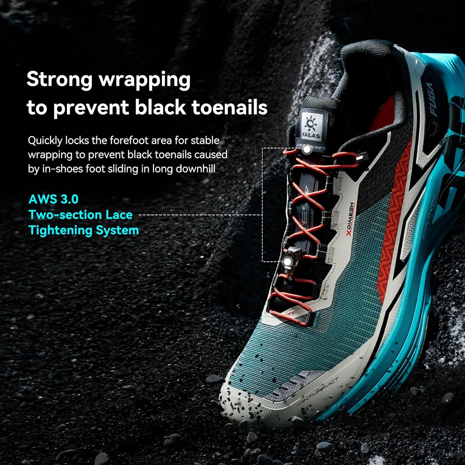 KAILAS Men's FUGA EX 330 Trail Running Shoes Slip Resistant Breathable Lightweight Jogging Hiking Sneakers - Image 6