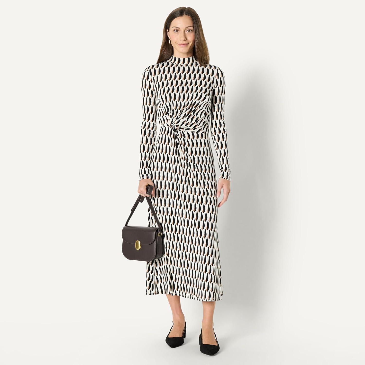 Amazon Essentials (Demi's Pick) Women's Fit and Flare Long-Sleeved Short Maxi Dress - Image 3