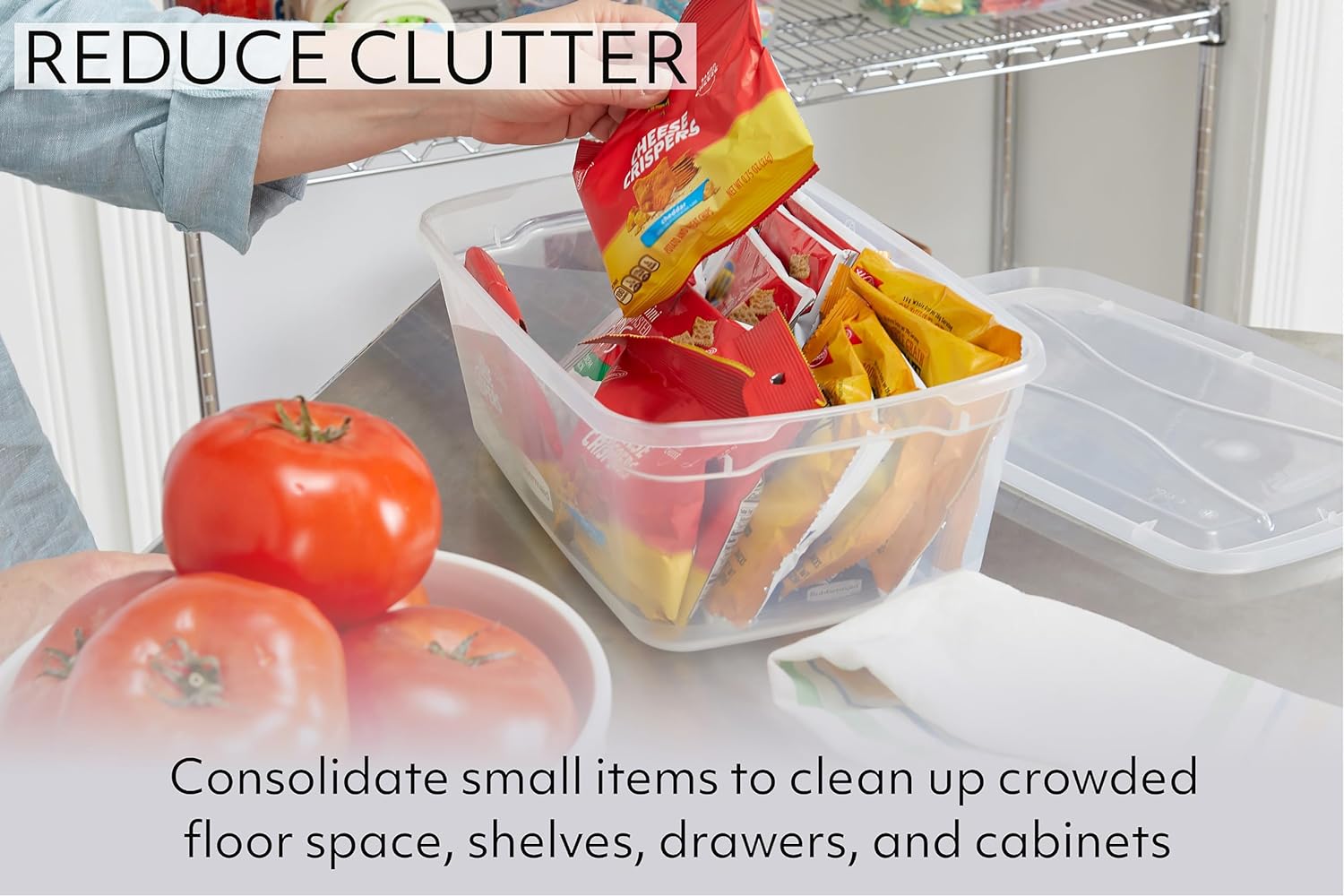 Rubbermaid Cleverstore 6 Qt Clear Storage Bins with Lids, 12-Pack, Stackable, BPA-Free, Made in USA - Image 7