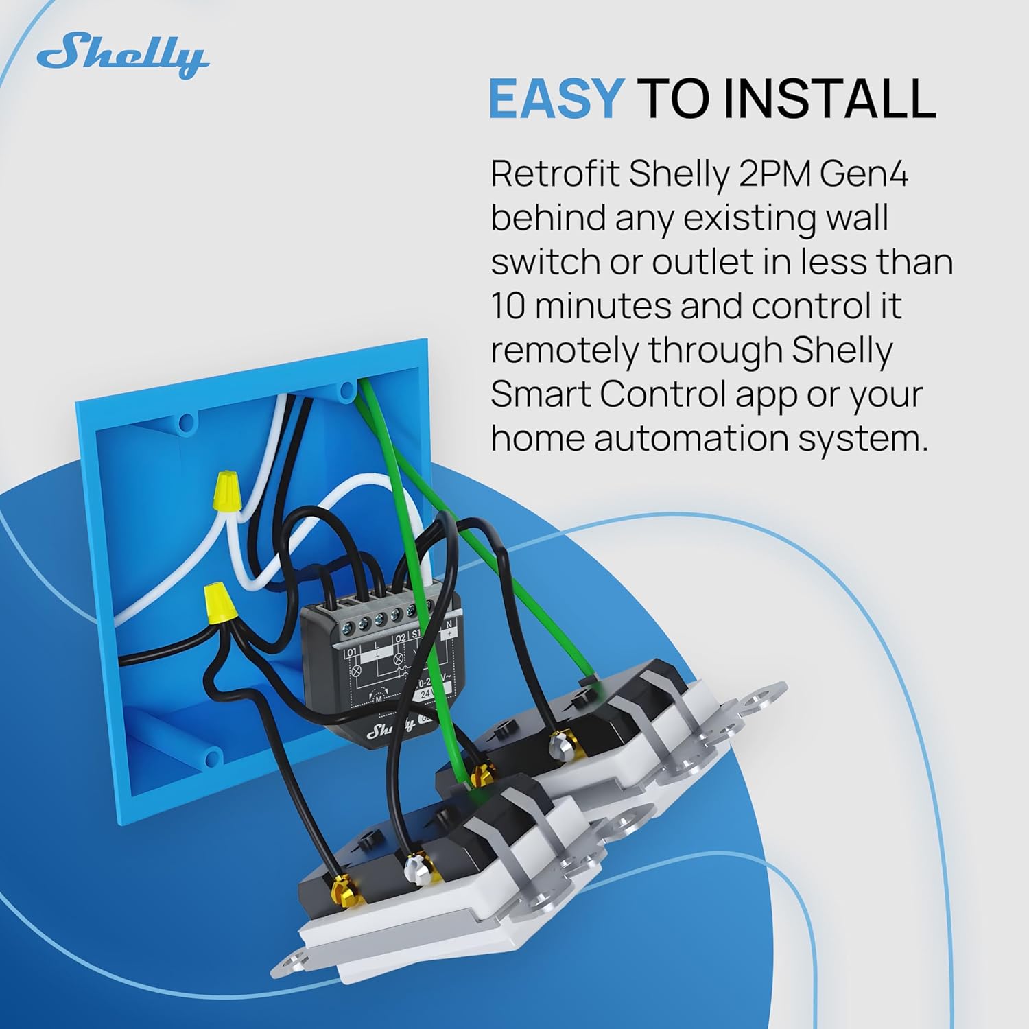Shelly 2PM Gen4 | Wi-Fi, Zigbee & Matter 2-Channel Smart Relay Switch with Power Metering | Home Automation | Alexa, SmartThings, Google Home, Apple HomeKit Compatible | Roller Shutters Control - Image 3