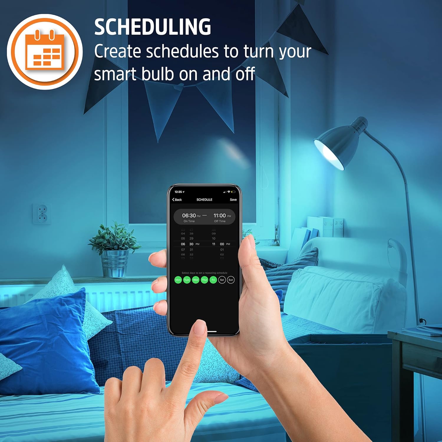 Energizer Connect Smart A19 LED White & Multi-Color RGB Light Bulb with Voice Control and Remote Access Through Your Smartphone | Compatible with Alexa and Google Assistant, 2 Pack - Image 5