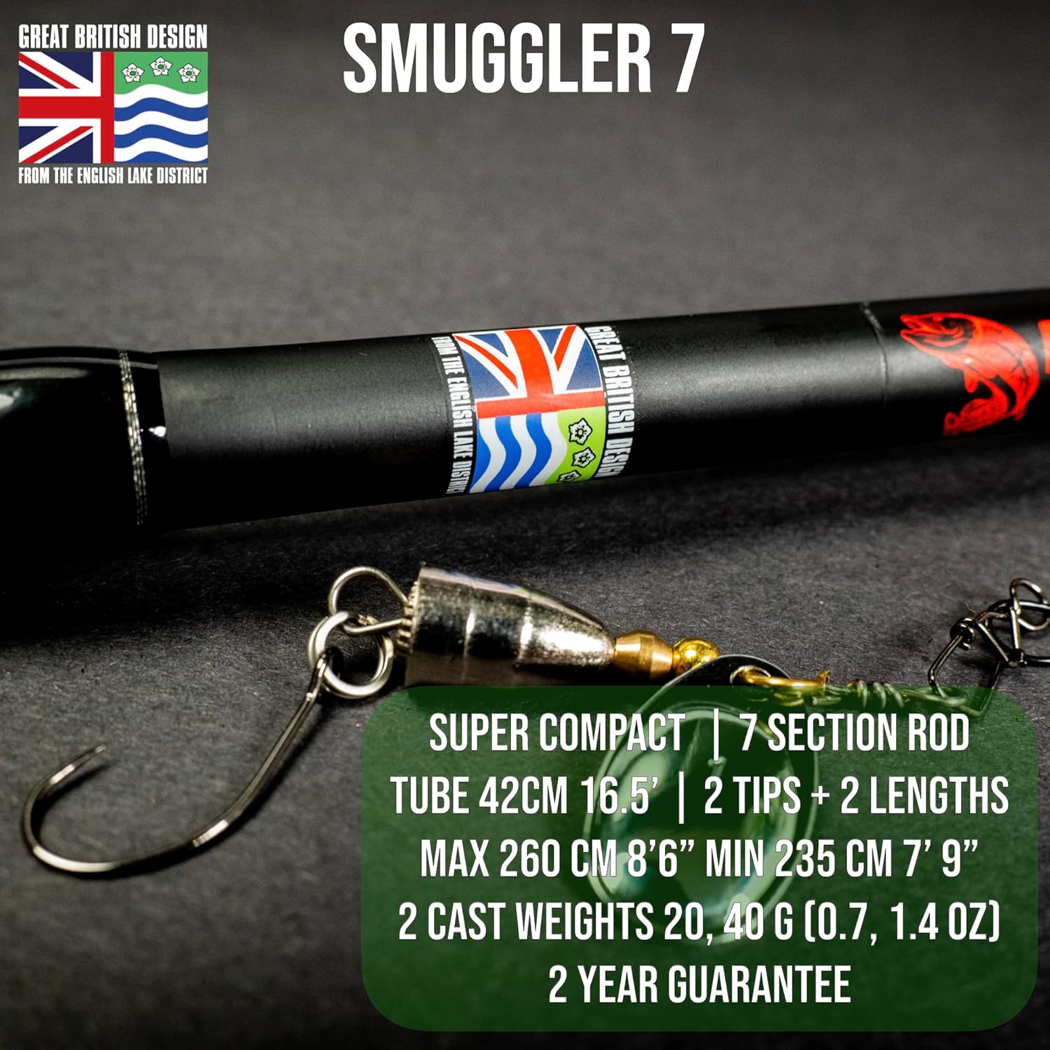 Rigged and Ready Smuggler Series™ Travel Fishing Rods. Super Compact, 1 Spinning Rod and Reel Combo, 4 Spin, 1 Casting Rod + Cases. 2, 3 or 4 Tips. Spin and General Freshwater - Saltwater Fishing - Image 3