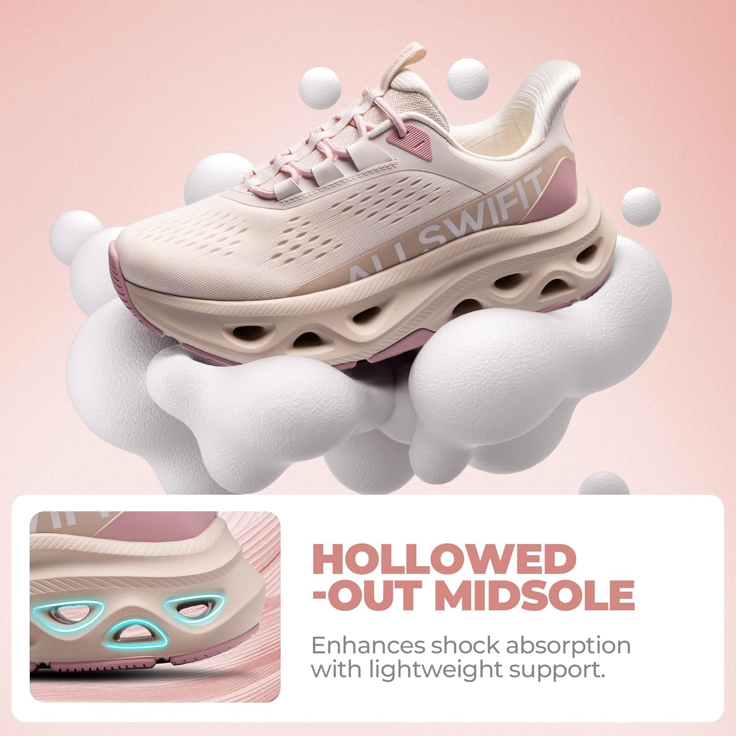 Women's Slip On Walking Shoes Cushioning Hands Free Non Slip Breathable Comfort Workout Running Jogging Gym Athletic Tennis MoveSlide Fashion Sneakers - Image 4