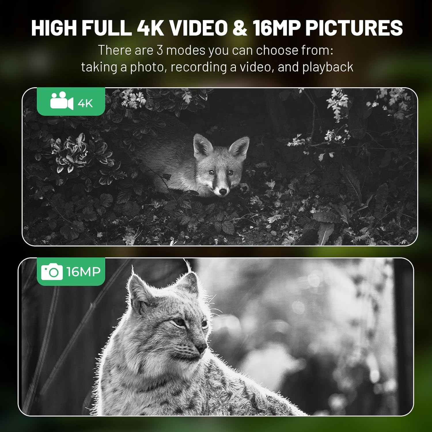 WOSPORTS 4K Night Vision Goggles – up to 80X Total Magnification, 10X Optical + 8X Digital Zoom, 1315FT Vision Range, 5000mAh Rechargeable Battery, IPX Waterproof NVG, Gifts for Men - Image 4